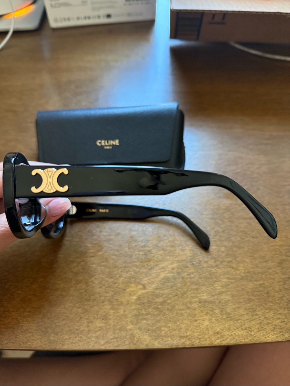 Celine Black Oval Triomphe Sunglasses - Picture 2 of 14